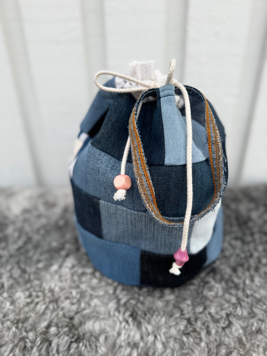 Projektpåse, stor, upcycled jeans, no 10