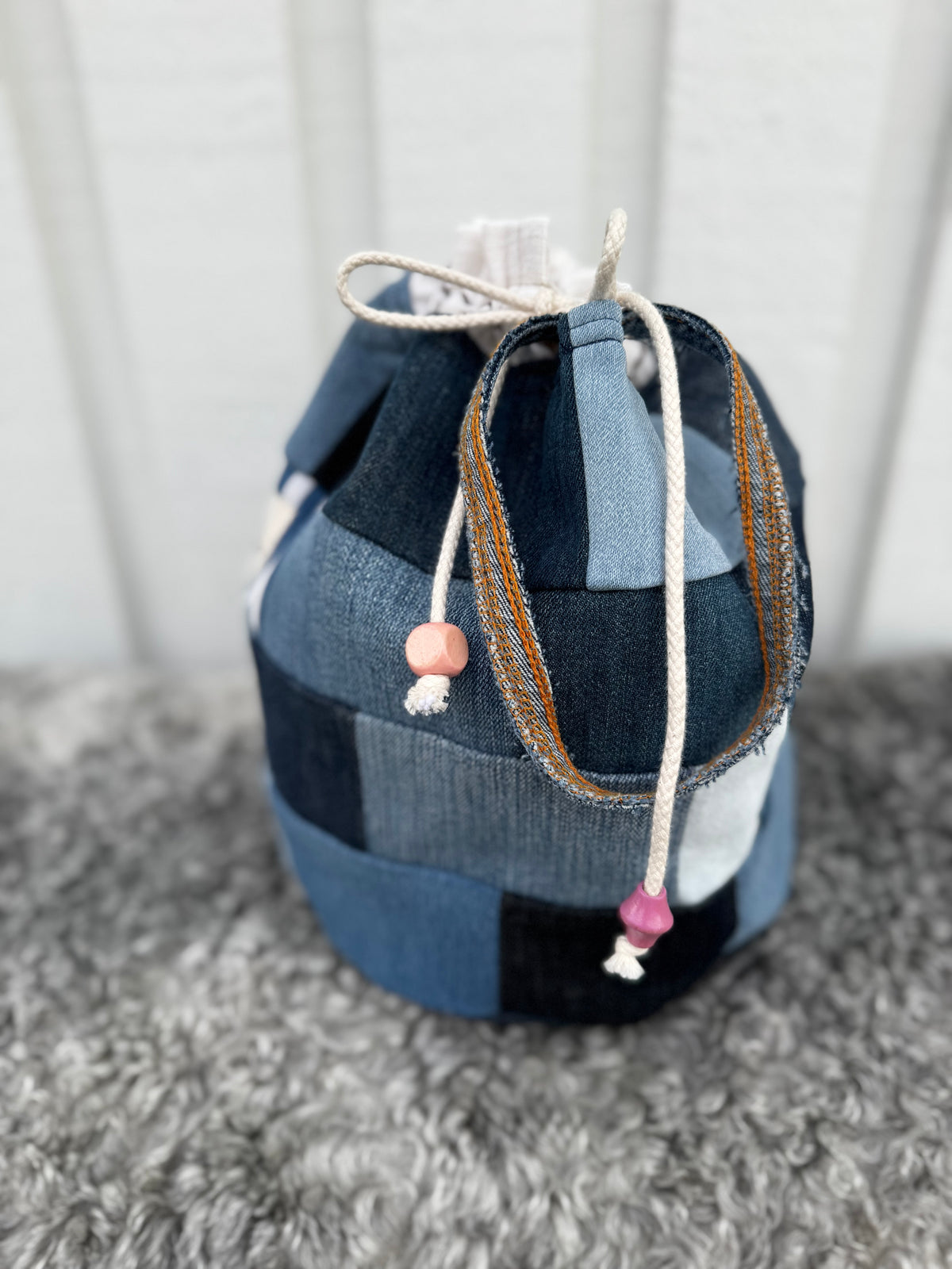 Projektpåse, stor, upcycled jeans, no 10