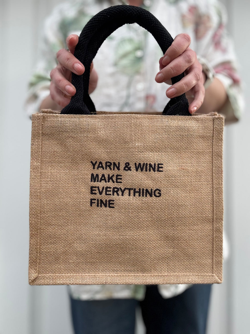 Väska, stor ”Yarn & wine…”