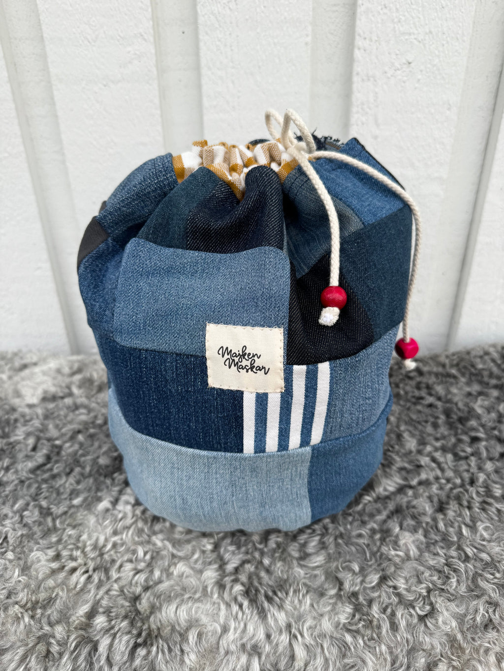 Projektpåse, stor, upcycled jeans, no 7
