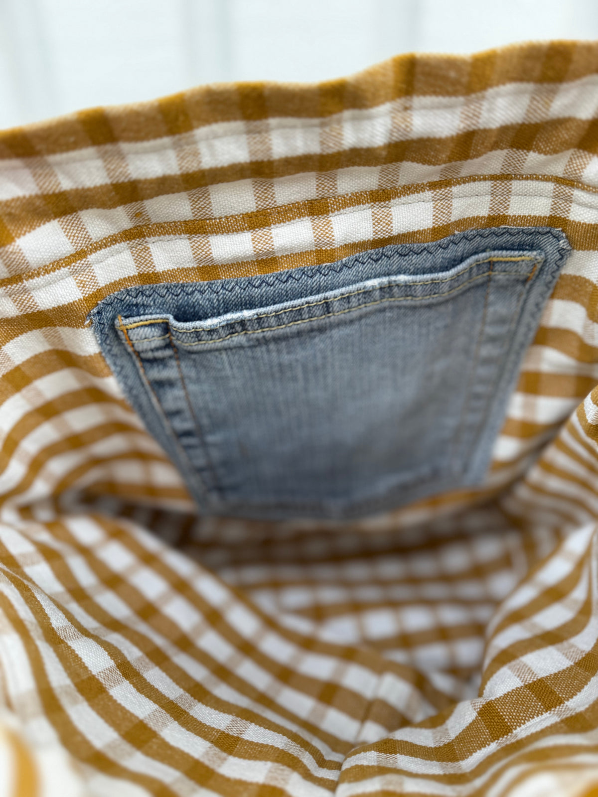 Projektpåse, stor, upcycled jeans, no 7
