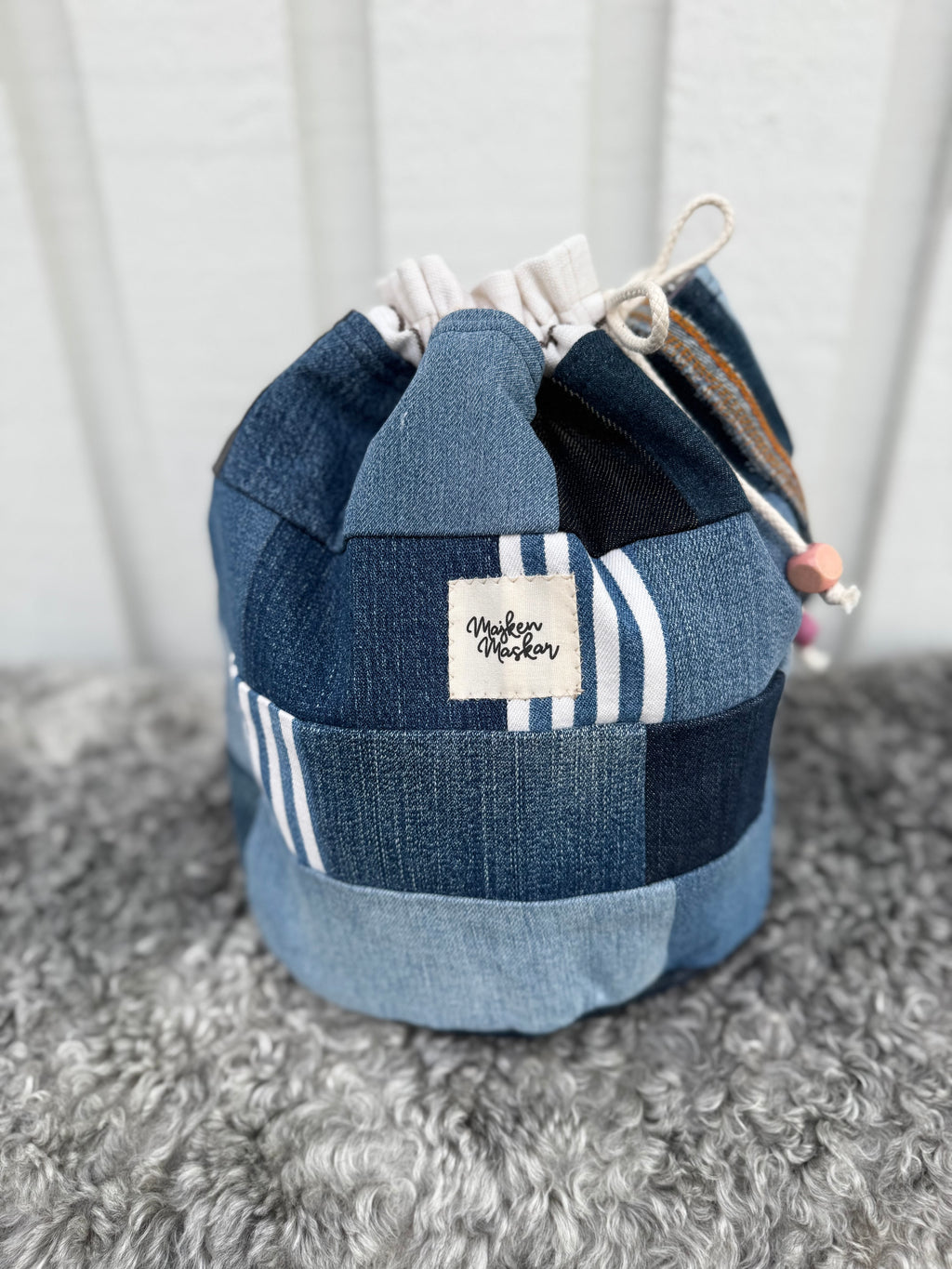 Projektpåse, stor, upcycled jeans, no 10