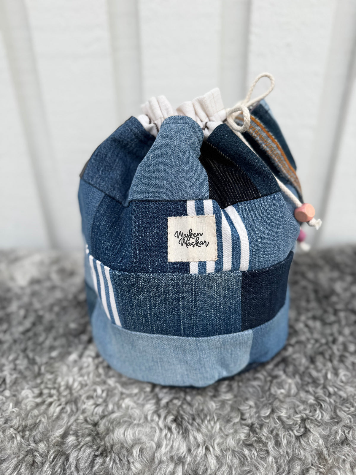 Projektpåse, stor, upcycled jeans, no 10