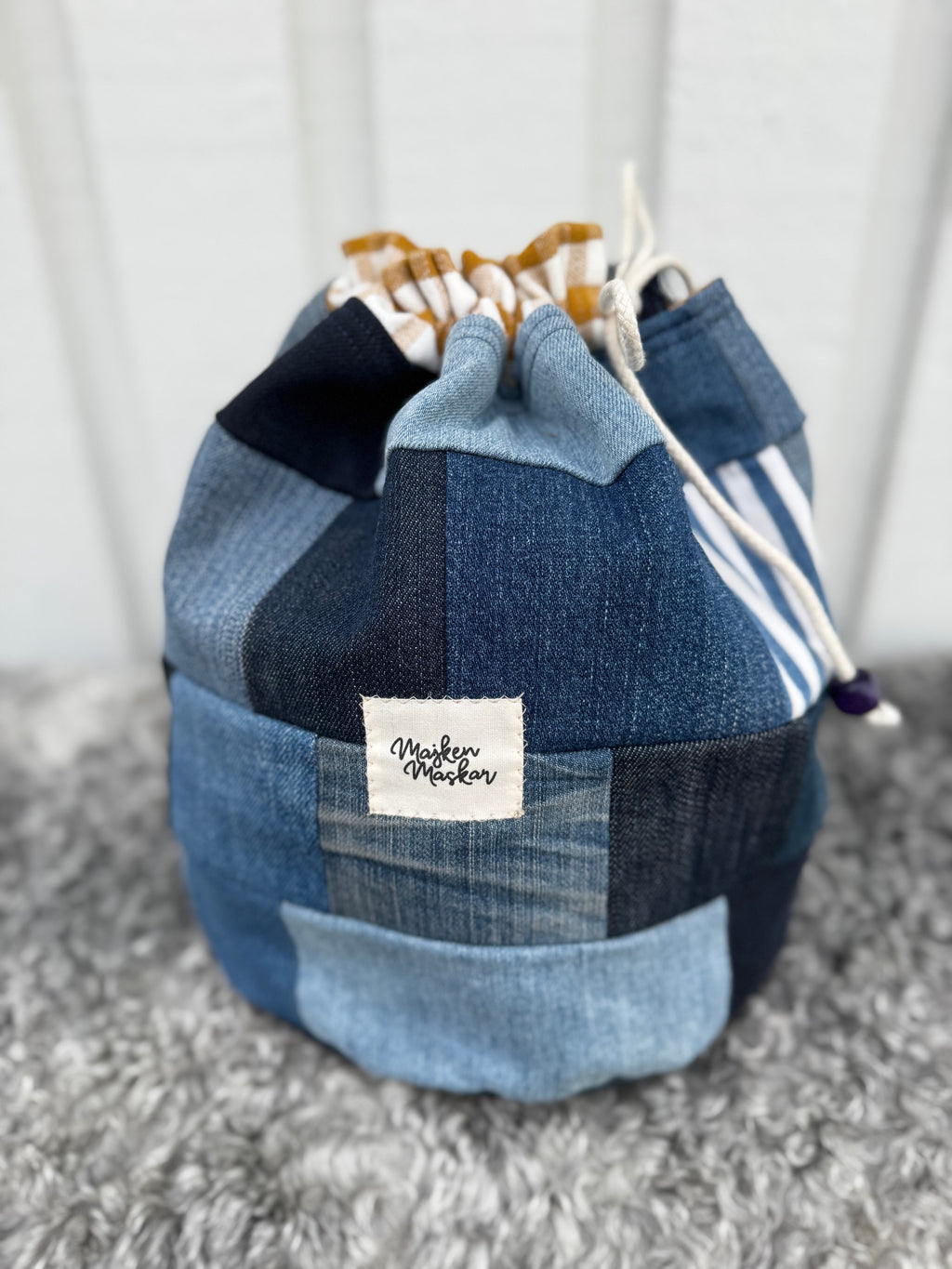 Projektpåse, stor, upcycled jeans, no 11