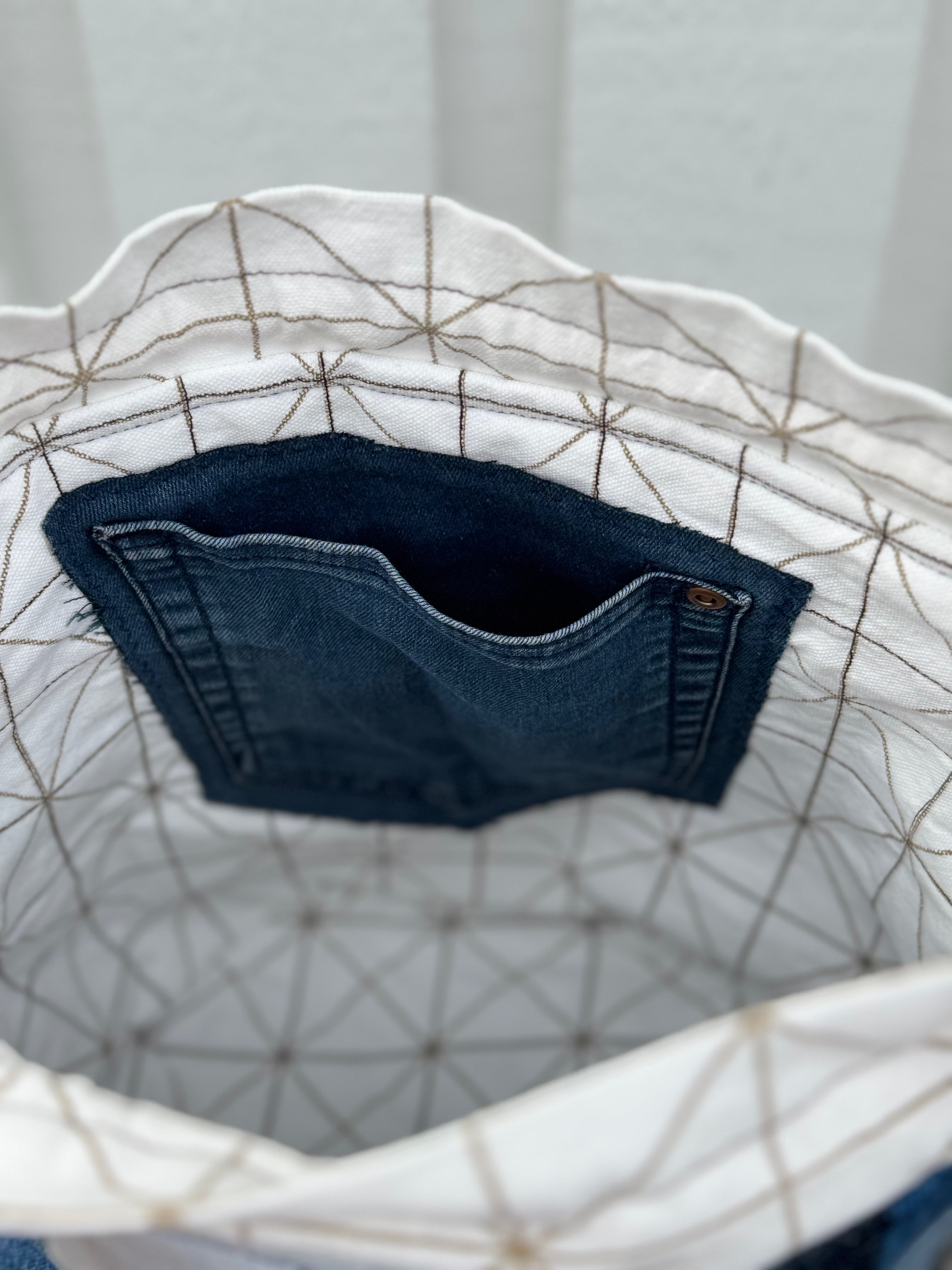 Projektpåse, stor, upcycled jeans, no 3