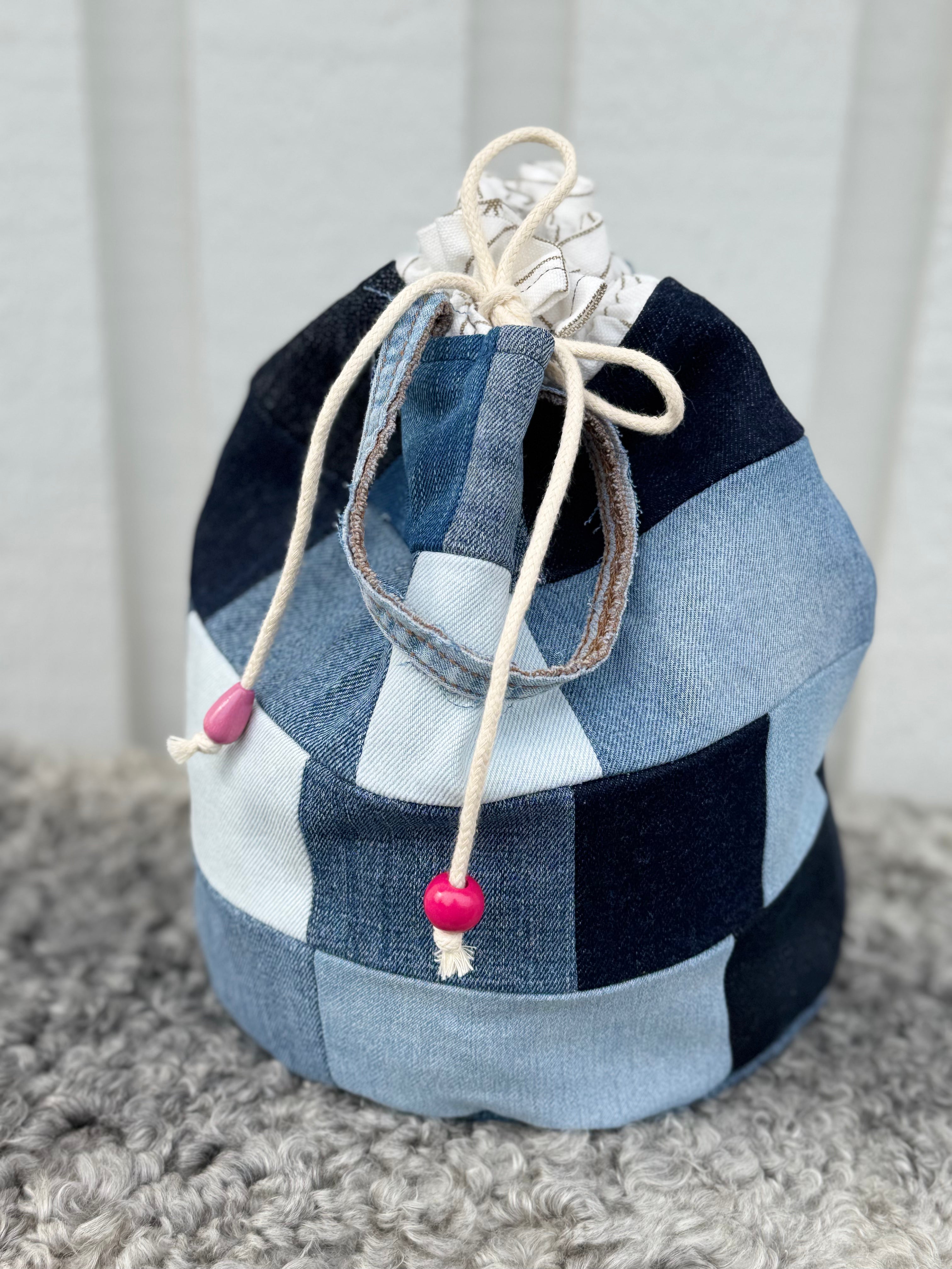 Projektpåse, stor, upcycled jeans, no 3