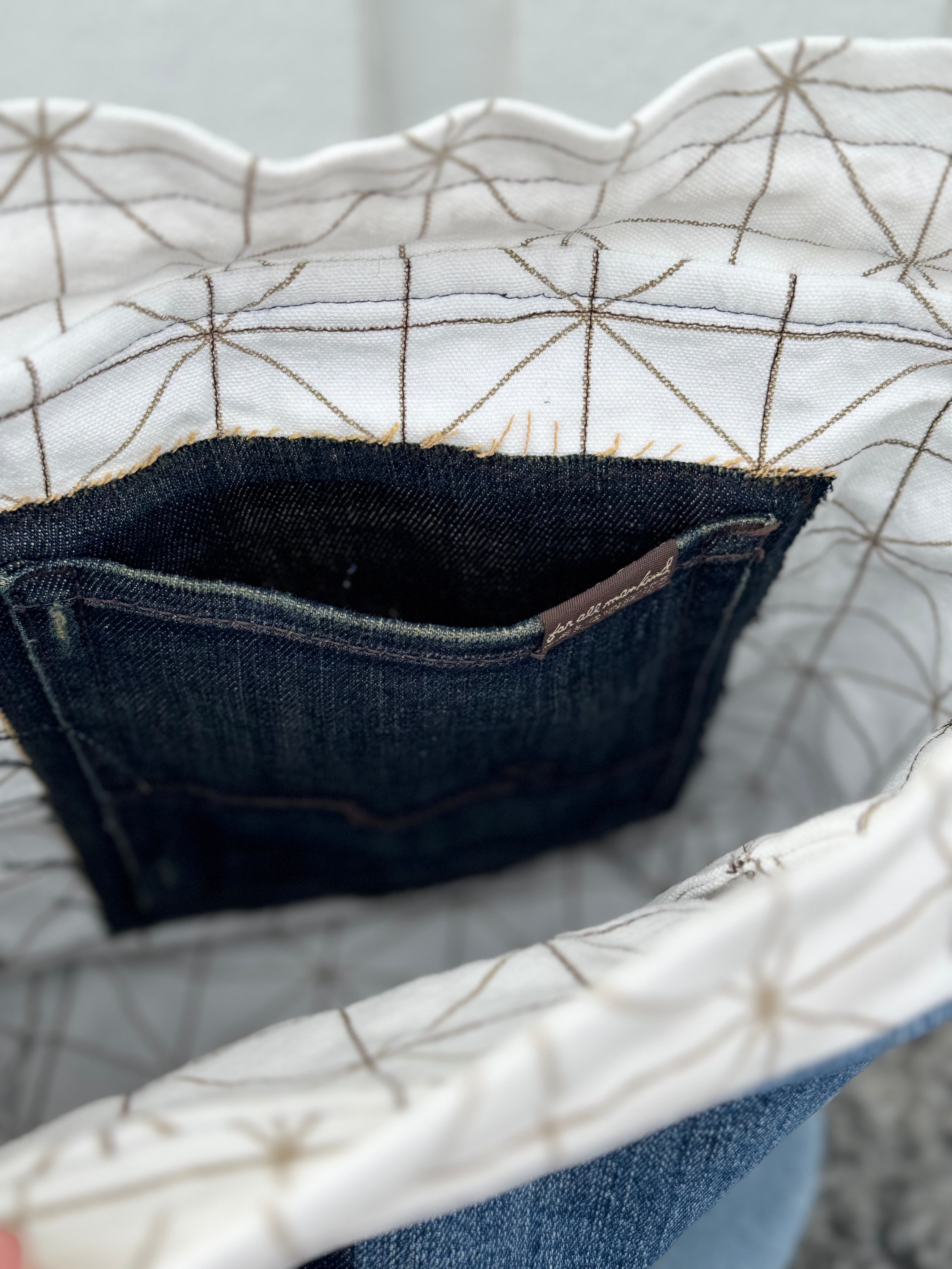 Projektpåse, stor, upcycled jeans, no 4