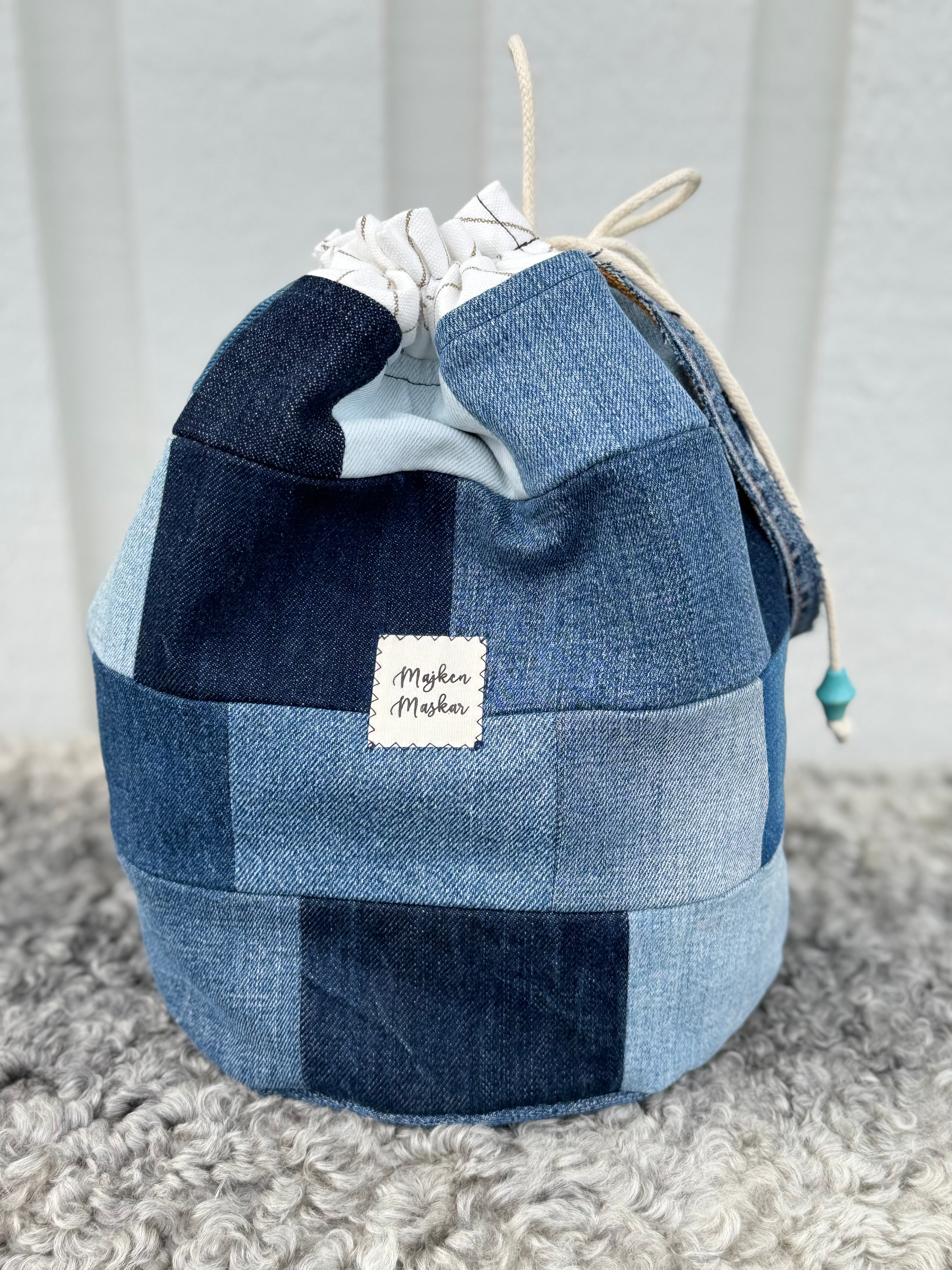 Projektpåse, stor, upcycled jeans, no 4