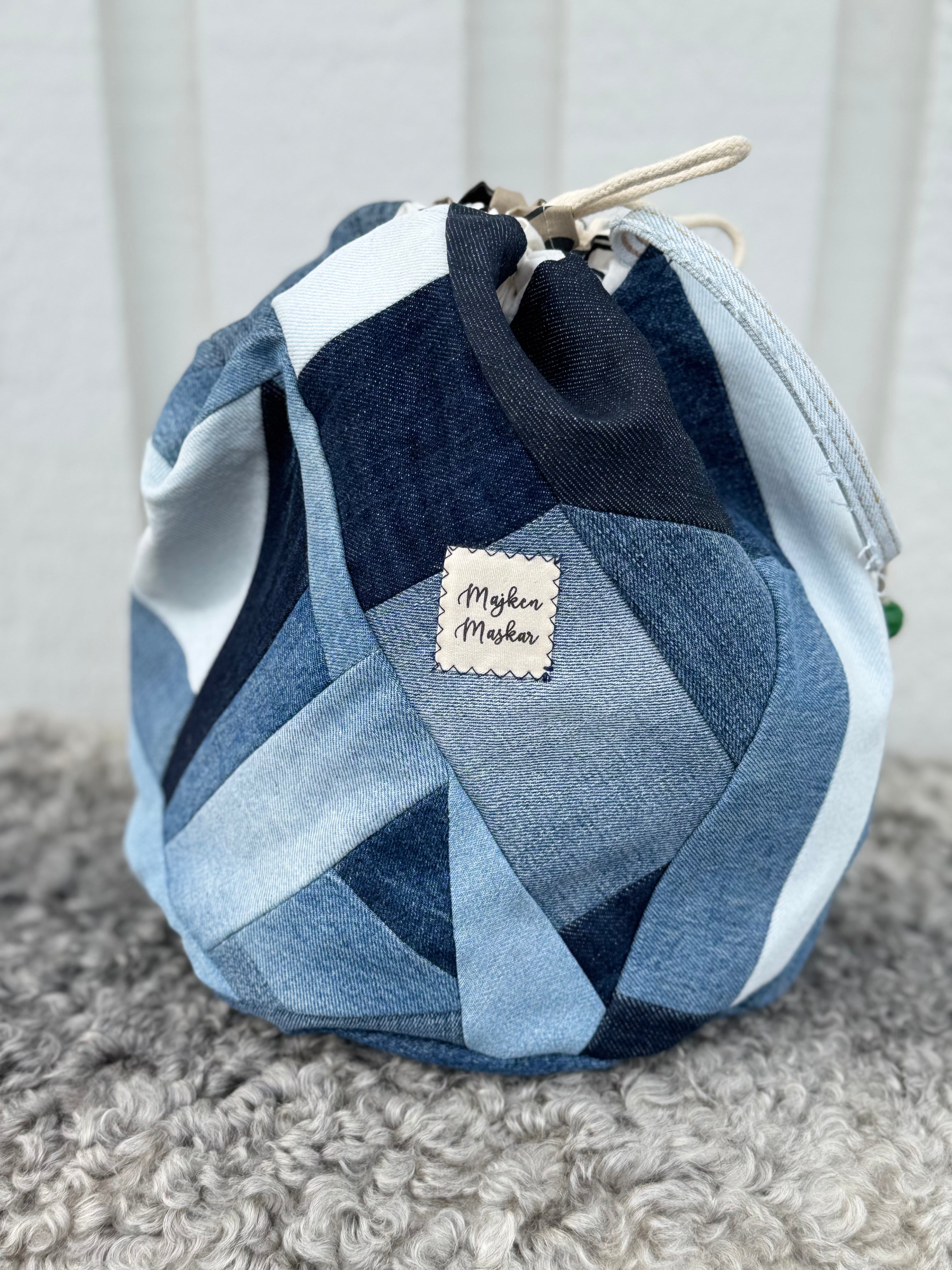 Projektpåse, stor, upcycled jeans, no 5