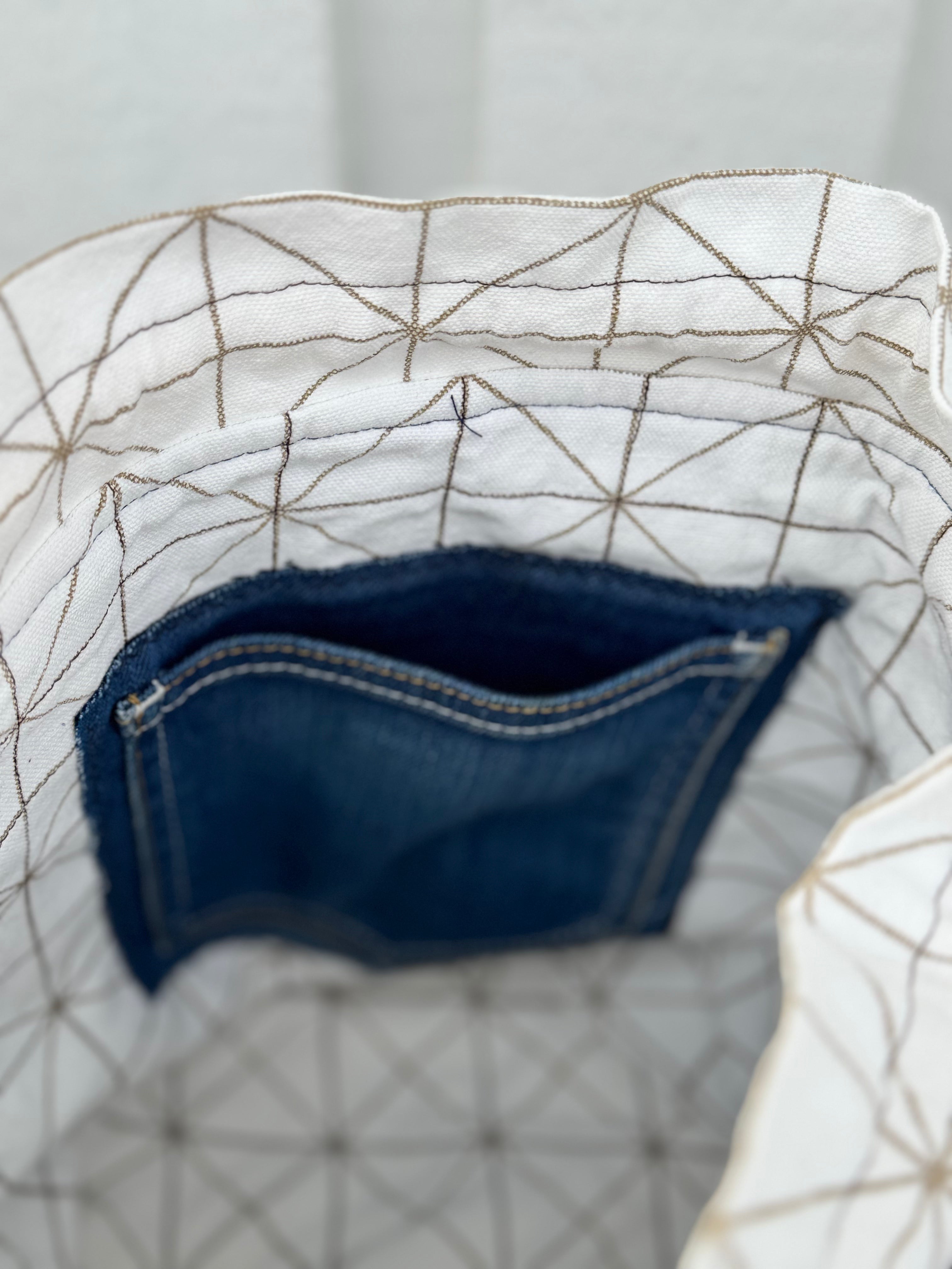 Projektpåse, stor, upcycled jeans, no 6