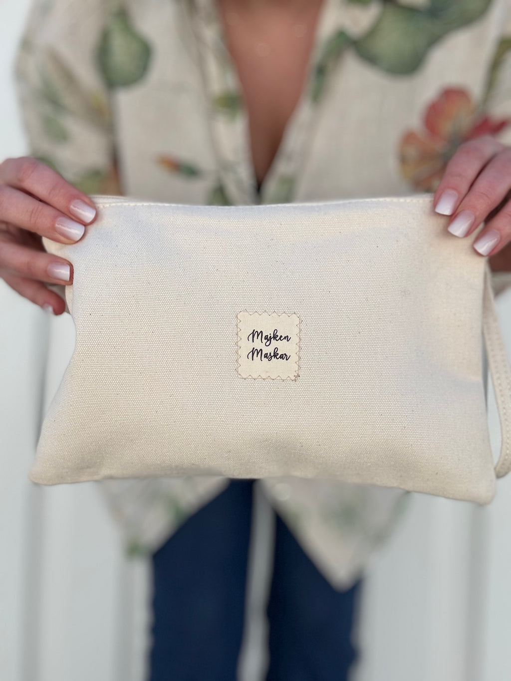 Väska, mellan "Eat, knit, sleep, repeat."